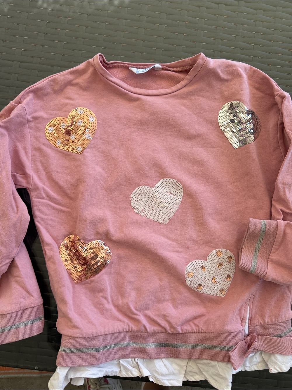 Girls' Pink Sequin Heart Sweatshirt - Brand